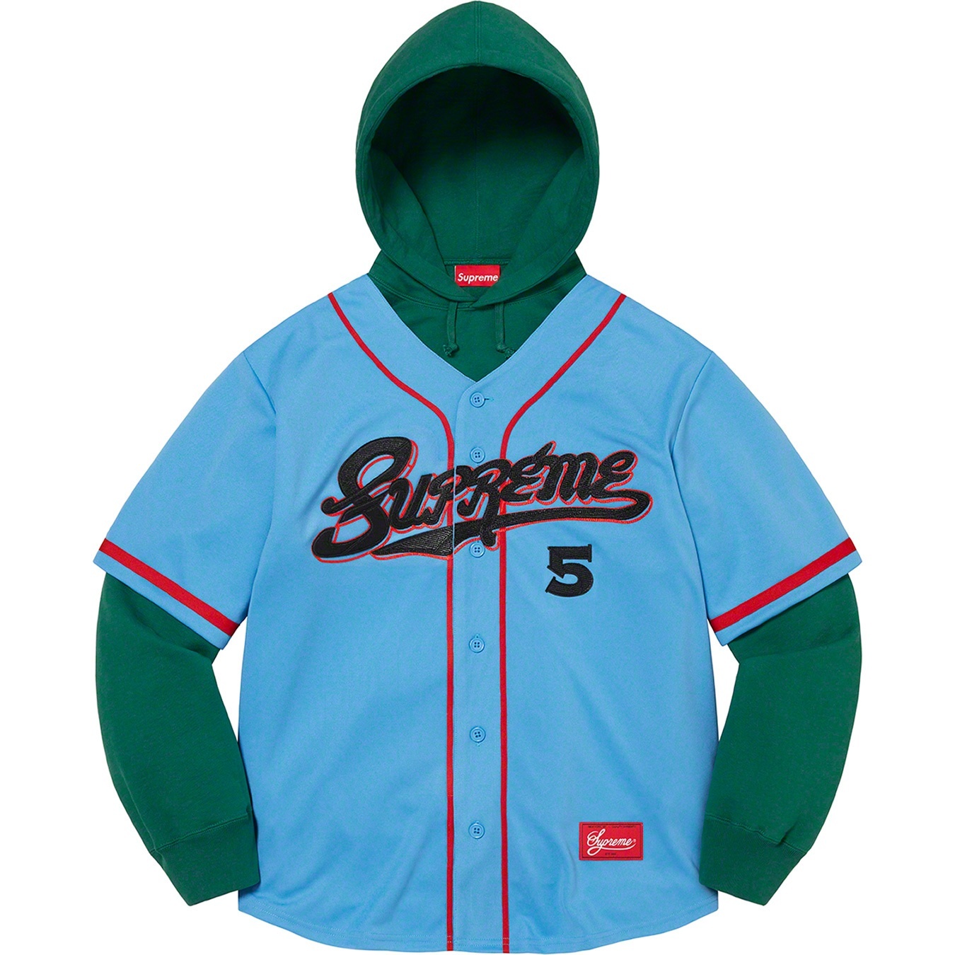 Baseball Jersey Hooded Sweatshirt view 5